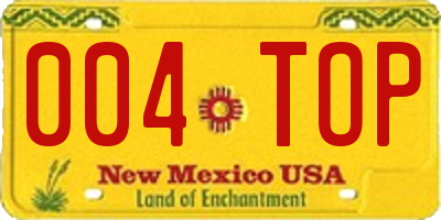 NM license plate 004TOP