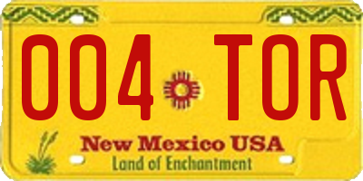 NM license plate 004TOR