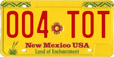 NM license plate 004TOT
