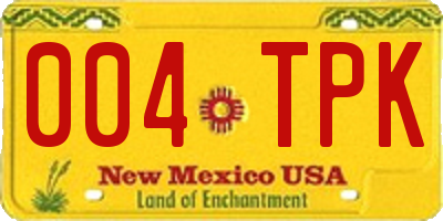 NM license plate 004TPK