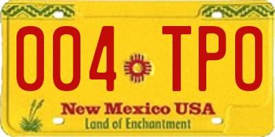 NM license plate 004TPO