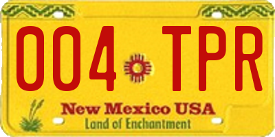 NM license plate 004TPR