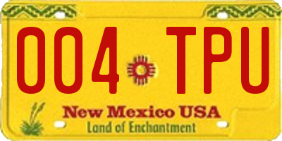 NM license plate 004TPU