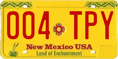 NM license plate 004TPY