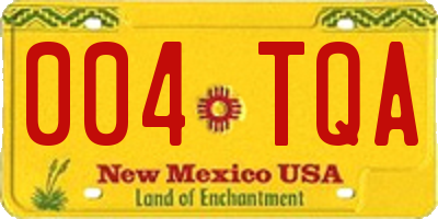 NM license plate 004TQA