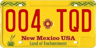 NM license plate 004TQD