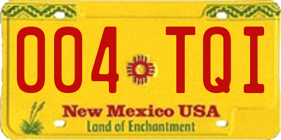 NM license plate 004TQI