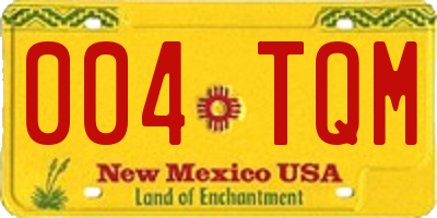 NM license plate 004TQM