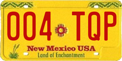NM license plate 004TQP