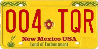 NM license plate 004TQR