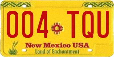 NM license plate 004TQU