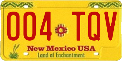 NM license plate 004TQV