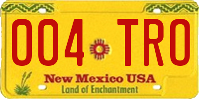 NM license plate 004TRO