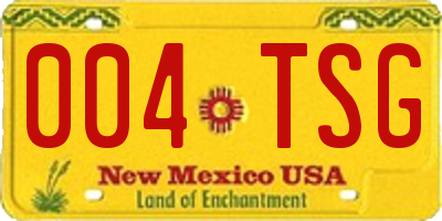 NM license plate 004TSG