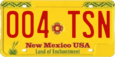 NM license plate 004TSN