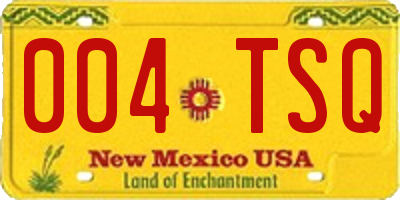 NM license plate 004TSQ