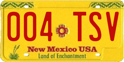 NM license plate 004TSV