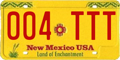 NM license plate 004TTT