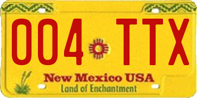 NM license plate 004TTX