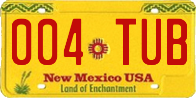 NM license plate 004TUB