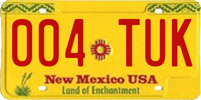 NM license plate 004TUK