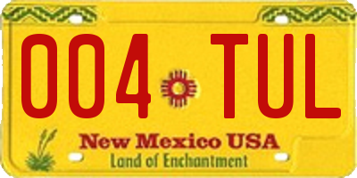 NM license plate 004TUL