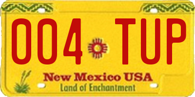 NM license plate 004TUP