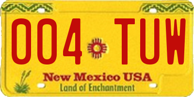 NM license plate 004TUW