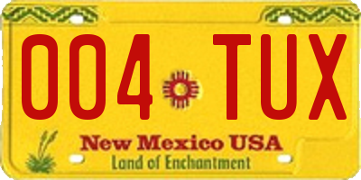 NM license plate 004TUX