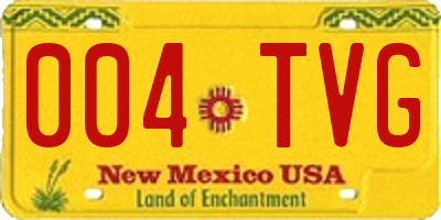 NM license plate 004TVG