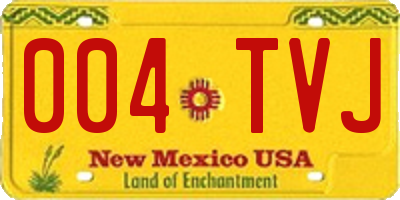 NM license plate 004TVJ