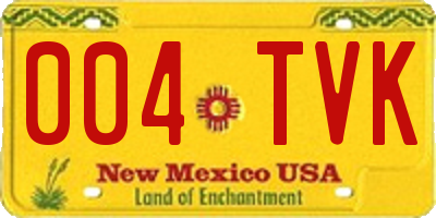 NM license plate 004TVK