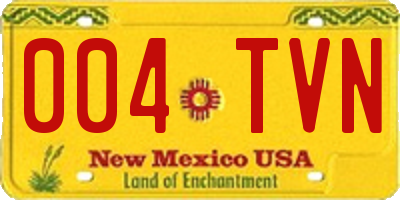 NM license plate 004TVN