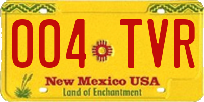NM license plate 004TVR