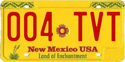 NM license plate 004TVT