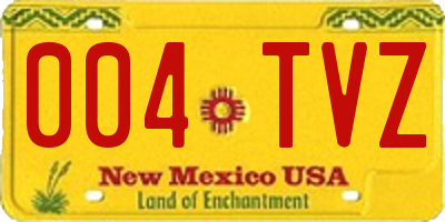 NM license plate 004TVZ
