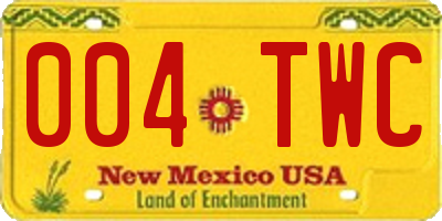 NM license plate 004TWC