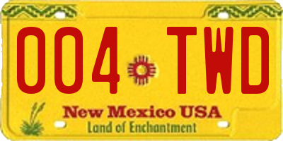NM license plate 004TWD