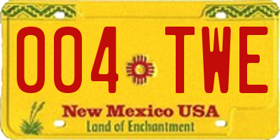 NM license plate 004TWE