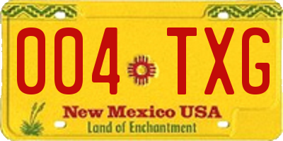 NM license plate 004TXG