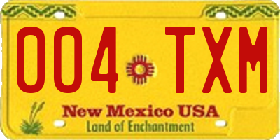 NM license plate 004TXM