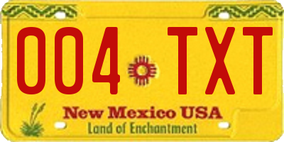 NM license plate 004TXT