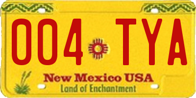 NM license plate 004TYA