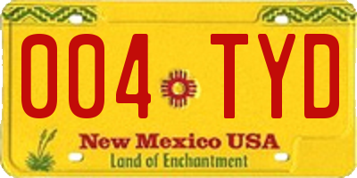 NM license plate 004TYD