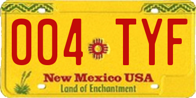 NM license plate 004TYF