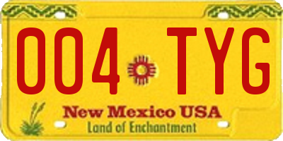 NM license plate 004TYG