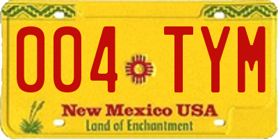 NM license plate 004TYM