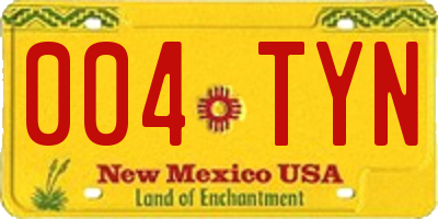 NM license plate 004TYN
