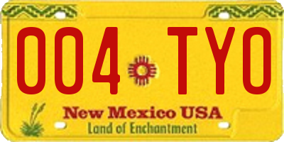 NM license plate 004TYO