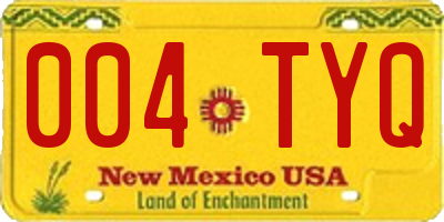 NM license plate 004TYQ